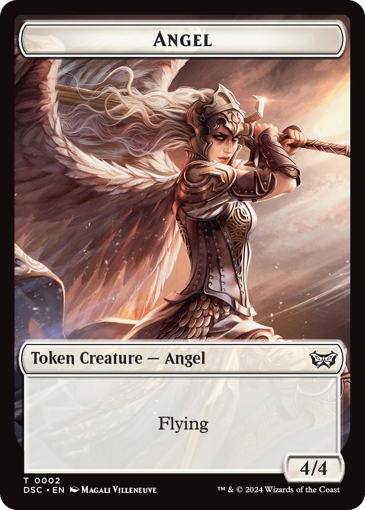 Angel // Treasure Double-Sided Token [Duskmourn: House of Horror Commander Tokens] | Sanctuary Gaming