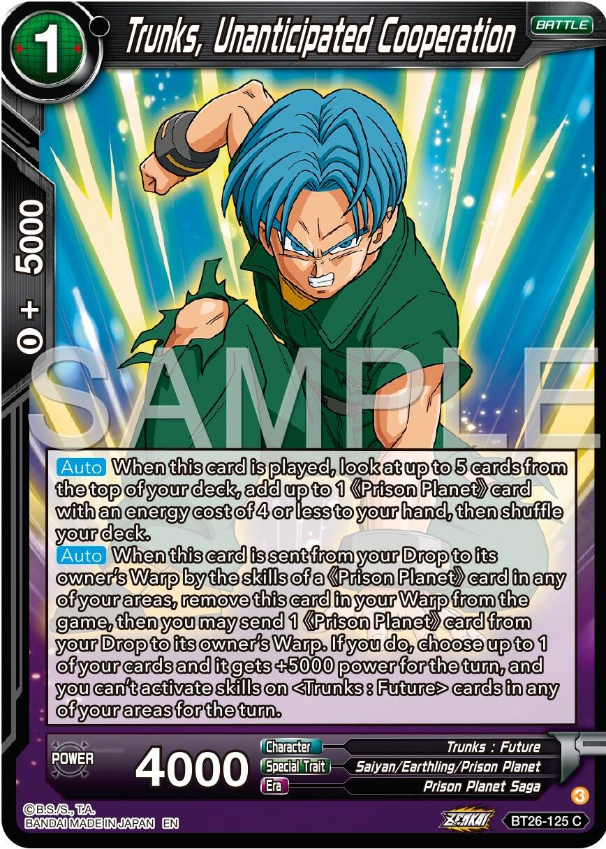 Trunks, Unanticipated Cooperation (BT26-125) [Ultimate Advent] | Sanctuary Gaming