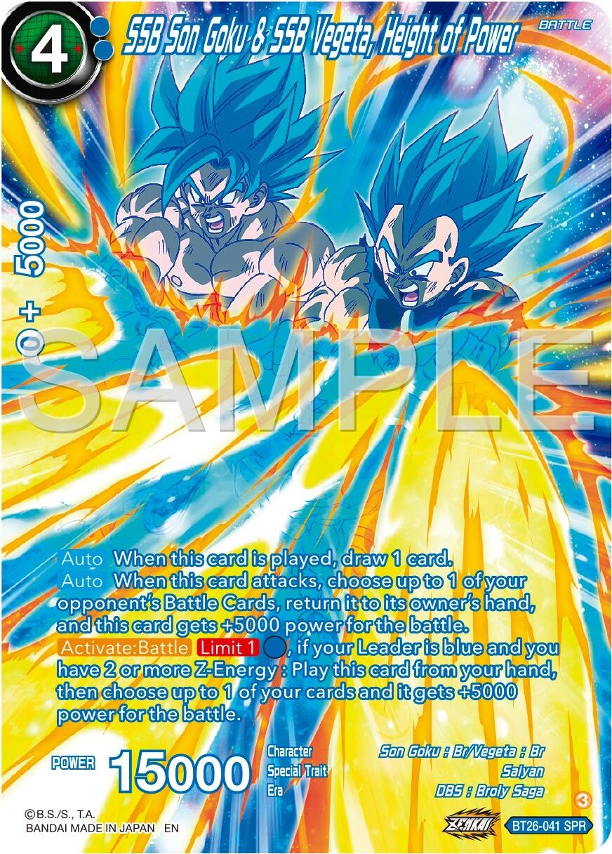 SSB Son Goku & SSB Vegeta, Height of Power (SPR) (BT26-041) [Ultimate Advent] | Sanctuary Gaming