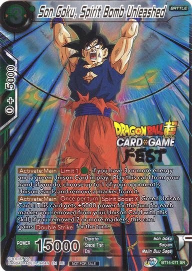 Son Goku, Spirit Bomb Unleashed (Card Game Fest 2022) (BT14-071) [Tournament Promotion Cards] | Sanctuary Gaming