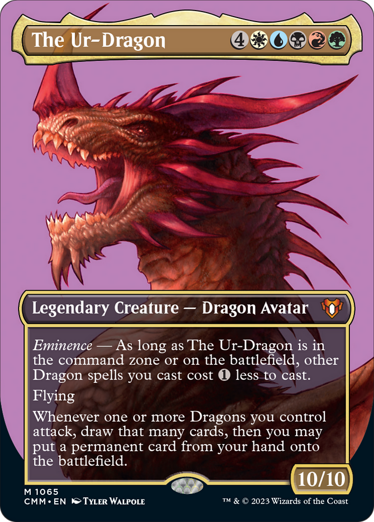 The Ur-Dragon (Borderless Textured Foil Frame Break) [Commander Masters] | Sanctuary Gaming