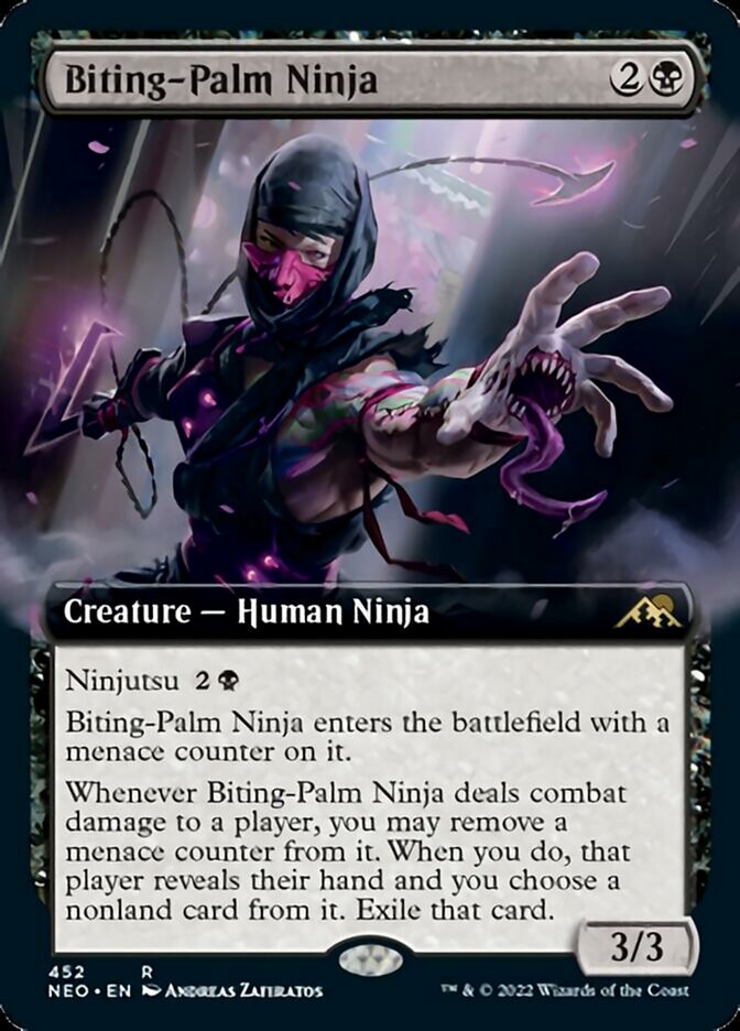 Biting-Palm Ninja (Extended Art) [Kamigawa: Neon Dynasty] | Sanctuary Gaming