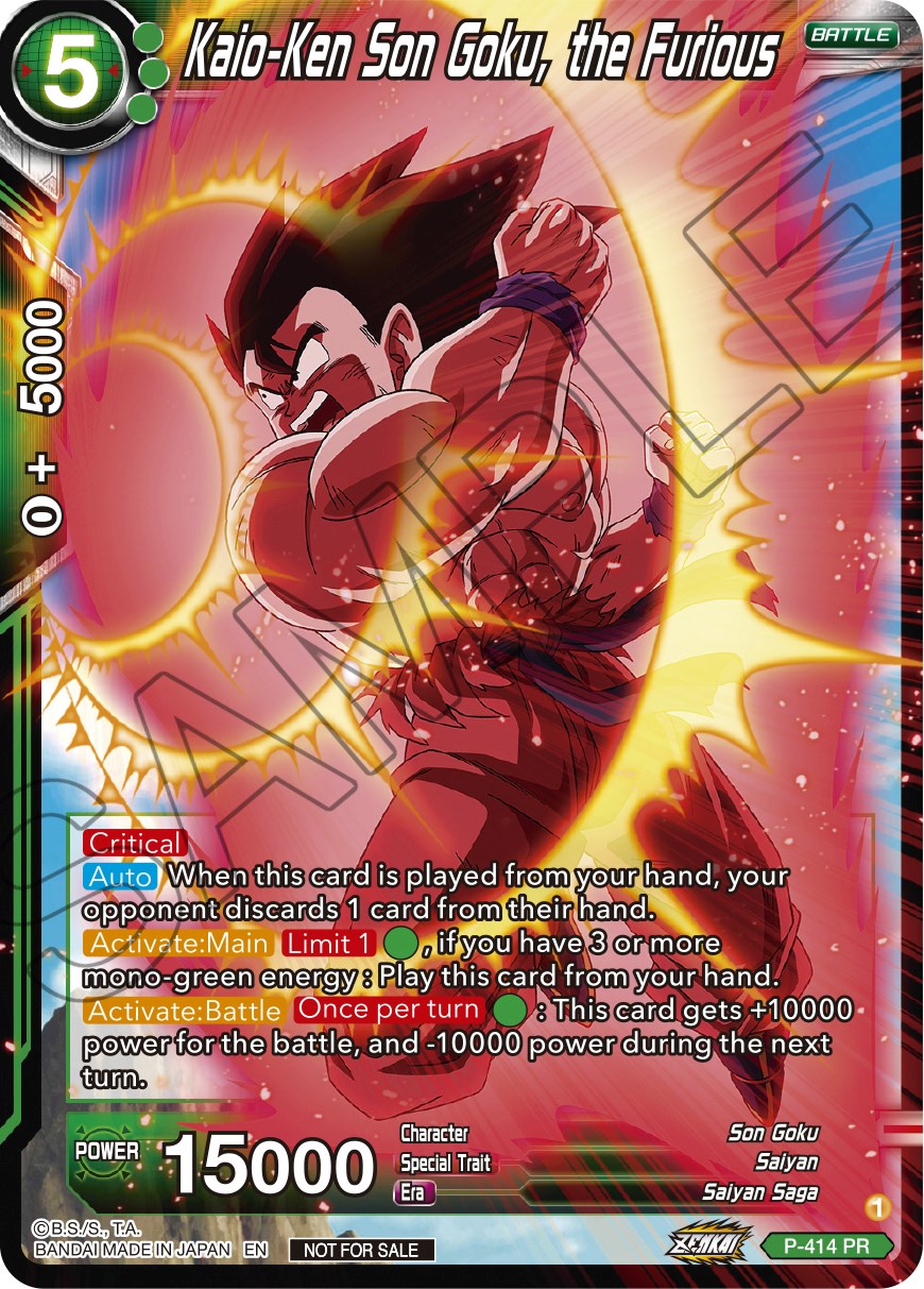 Kaio-Ken Son Goku, the Furious (Zenkai Series Tournament Pack Vol.1) (P-414) [Tournament Promotion Cards] | Sanctuary Gaming