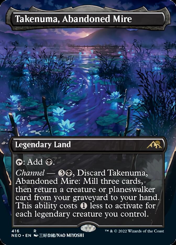 Takenuma, Abandoned Mire (Borderless Alternate Art) [Kamigawa: Neon Dynasty] | Sanctuary Gaming