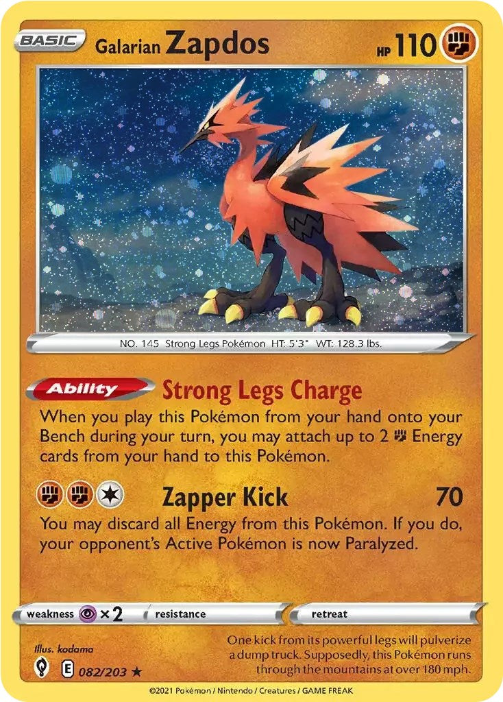 Galarian Zapdos (082/203) (Cosmos Holo) [Sword & Shield: Evolving Skies] | Sanctuary Gaming