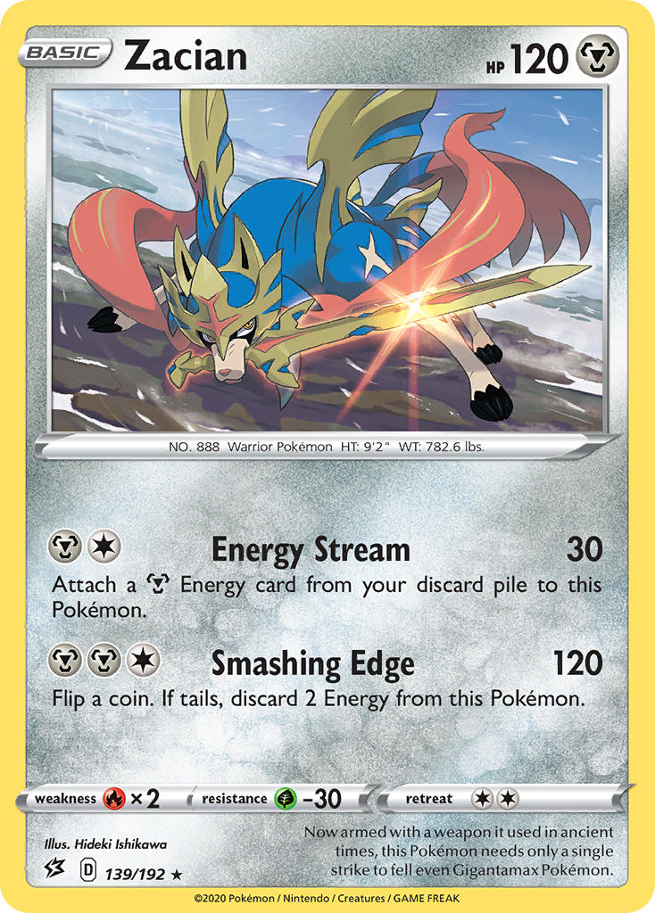 Zacian (139/192) (Cracked Ice Holo) (Theme Deck Exclusives) [Sword & Shield: Rebel Clash] | Sanctuary Gaming