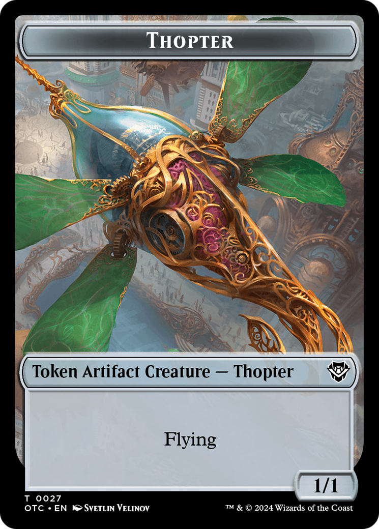 Thopter // Treasure Double-Sided Token [Outlaws of Thunder Junction Commander Tokens] | Sanctuary Gaming
