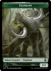 Zombie (Ripple Foil) // Elephant Double-Sided Token [Modern Horizons 3 Commander Tokens] | Sanctuary Gaming
