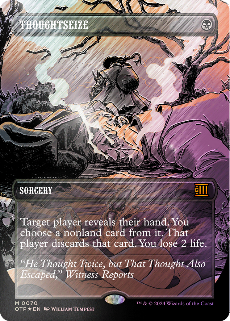Thoughtseize (Textured Foil) [Outlaws of Thunder Junction: Breaking News] | Sanctuary Gaming