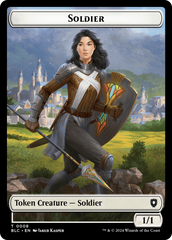 Human // Soldier Double-Sided Token [Bloomburrow Commander Tokens] | Sanctuary Gaming