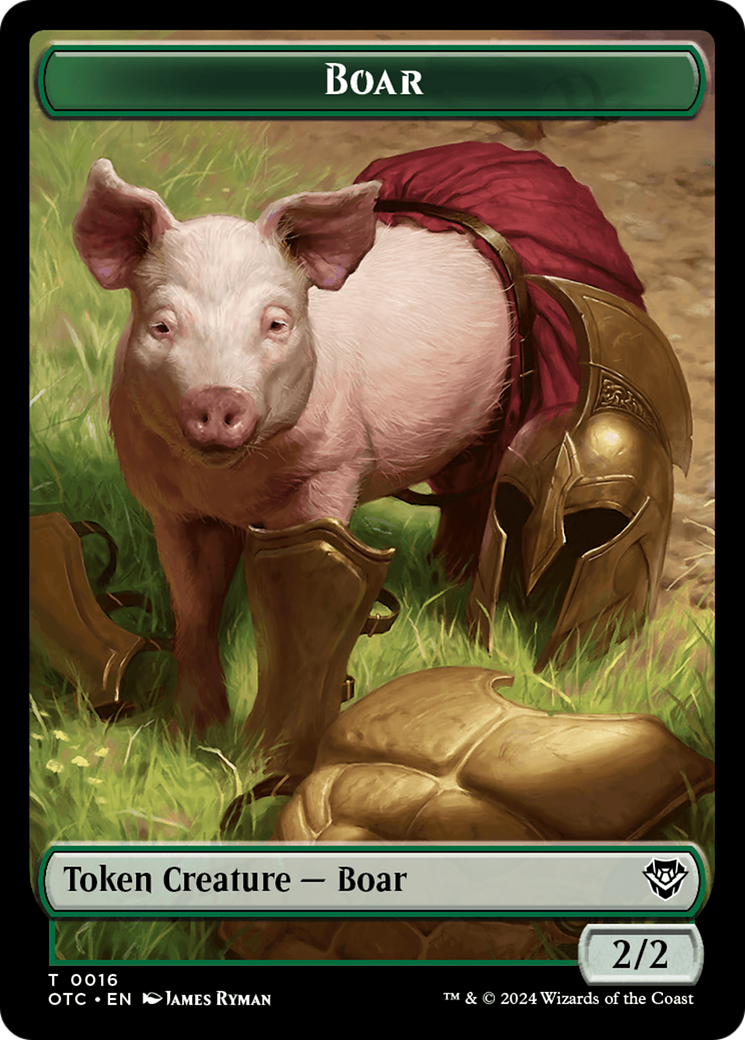 Boar // Manifest Double-Sided Token [Outlaws of Thunder Junction Commander Tokens] | Sanctuary Gaming