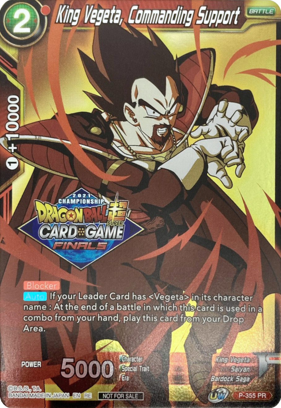 King Vegeta, Commanding Support (Championship Pack 2021 Vault Set) (P-355) [Tournament Promotion Cards] | Sanctuary Gaming