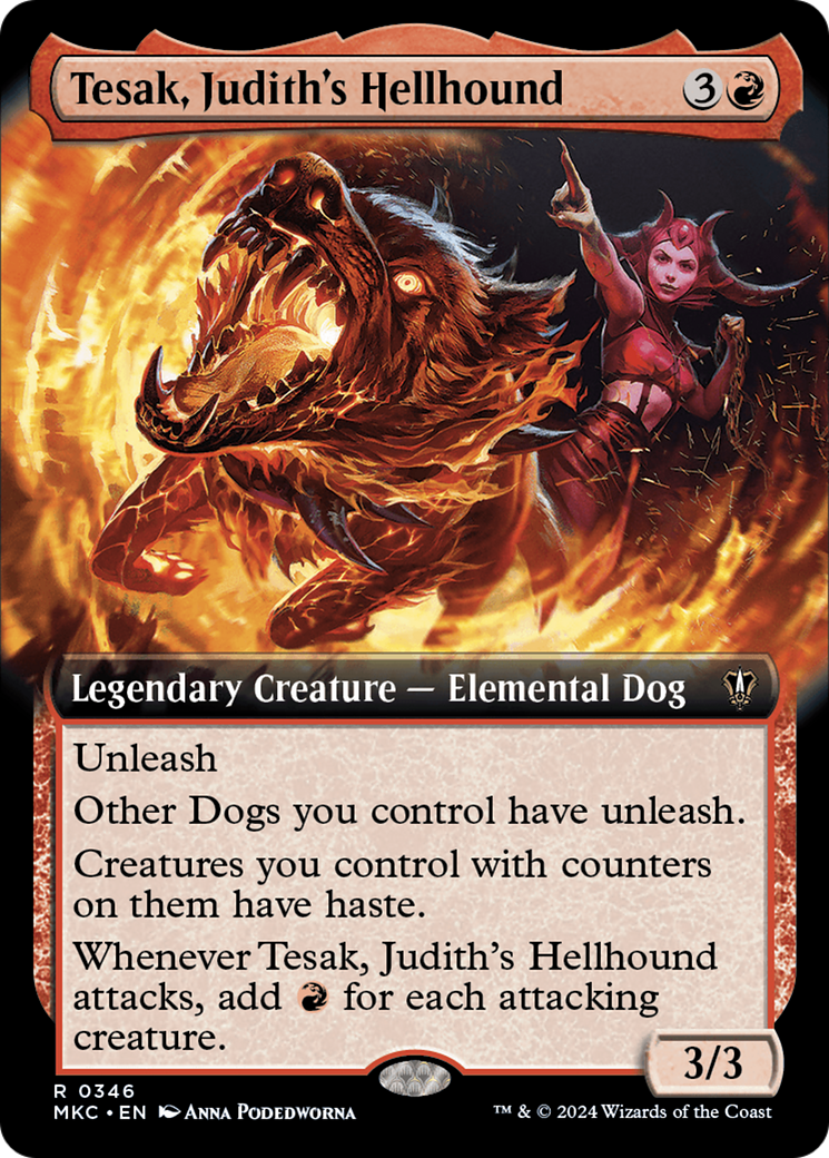 Tesak, Judith's Hellhound (Extended Art) [Murders at Karlov Manor Commander] | Sanctuary Gaming