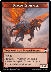 Dragon Elemental // Bird Illusion Double-Sided Token [Outlaws of Thunder Junction Commander Tokens] | Sanctuary Gaming