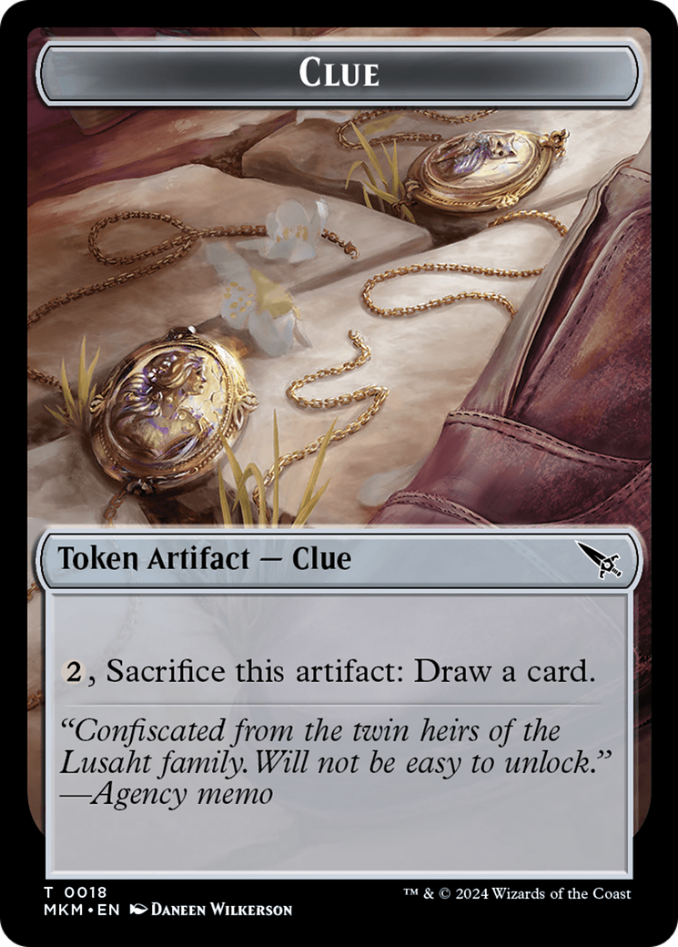 Clue (0018) // A 0045 Double-Sided Token [Murders at Karlov Manor Tokens] | Sanctuary Gaming