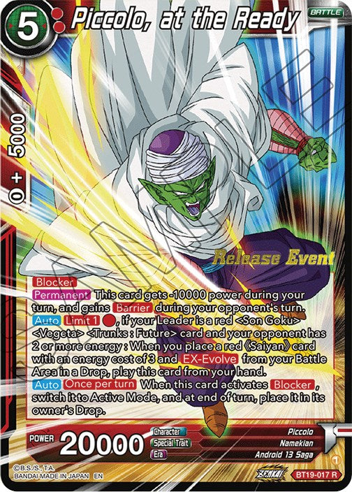 Piccolo, at the Ready (Fighter's Ambition Holiday Pack) (BT19-017) [Tournament Promotion Cards] | Sanctuary Gaming