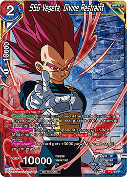 SSG Vegeta, Divine Restraint (Unison Warrior Series Boost Tournament Pack Vol. 7 - Winner) (P-376) [Tournament Promotion Cards] | Sanctuary Gaming