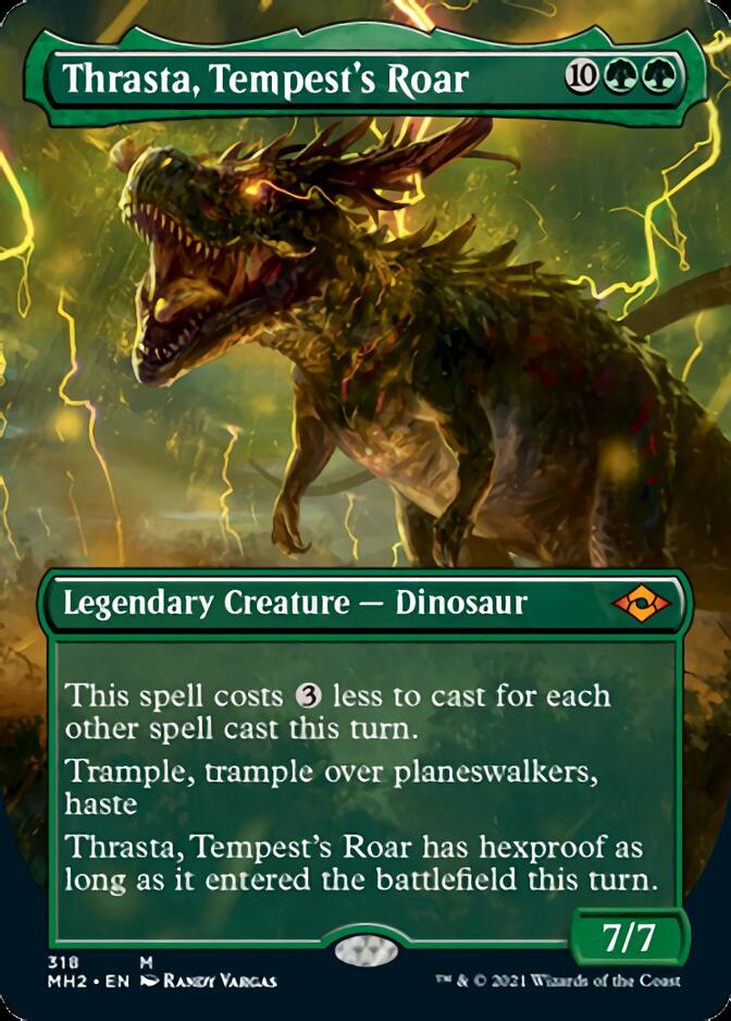 Thrasta, Tempest's Roar (Borderless Alternate Art) [Modern Horizons 2] | Sanctuary Gaming