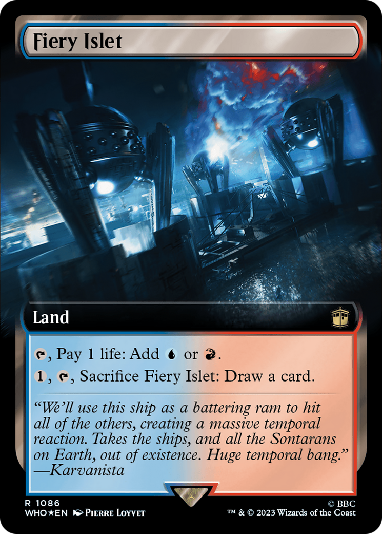 Fiery Islet (Extended Art) (Surge Foil) [Doctor Who] | Sanctuary Gaming