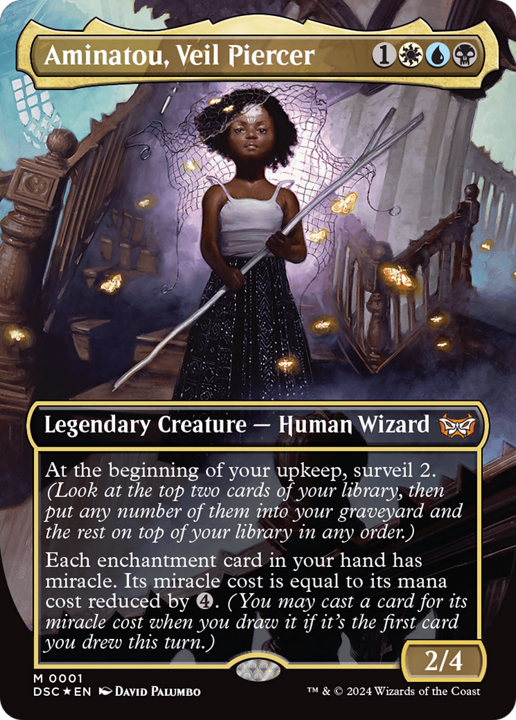 Aminatou, Veil Piercer (Borderless) [Duskmourn: House of Horror Commander] | Sanctuary Gaming