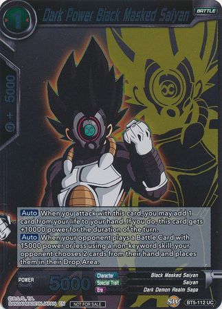 Dark Power Black Masked Saiyan (Event Pack 3 - 2019) (BT5-112_PR) [Promotion Cards] | Sanctuary Gaming