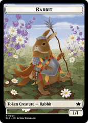 Rabbit // Flowerfoot Swordmaster Double-Sided Token [Bloomburrow Tokens] | Sanctuary Gaming