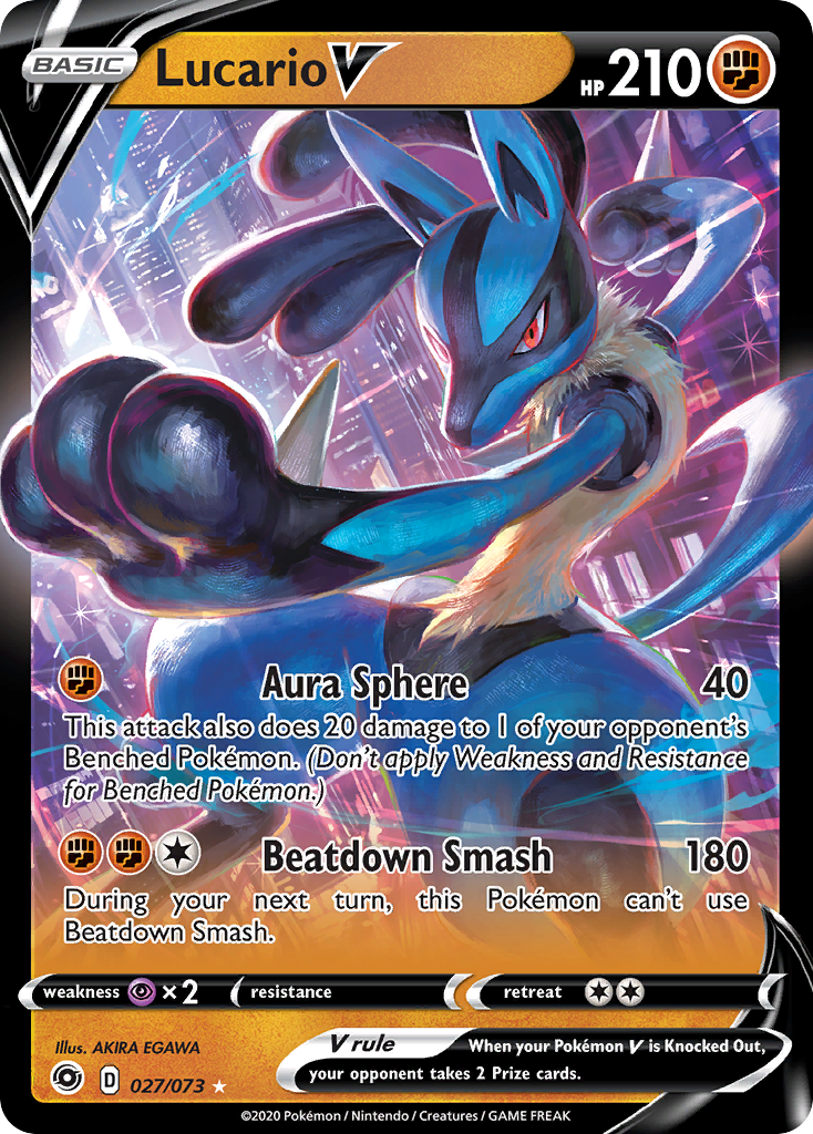 Lucario V (027/073) (Intro Deck) [Sword & Shield: Champion's Path] | Sanctuary Gaming