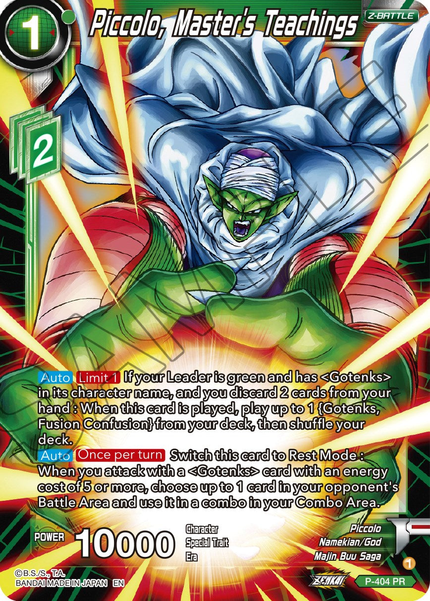 Piccolo, Master's Teachings (P-404) [Promotion Cards] | Sanctuary Gaming