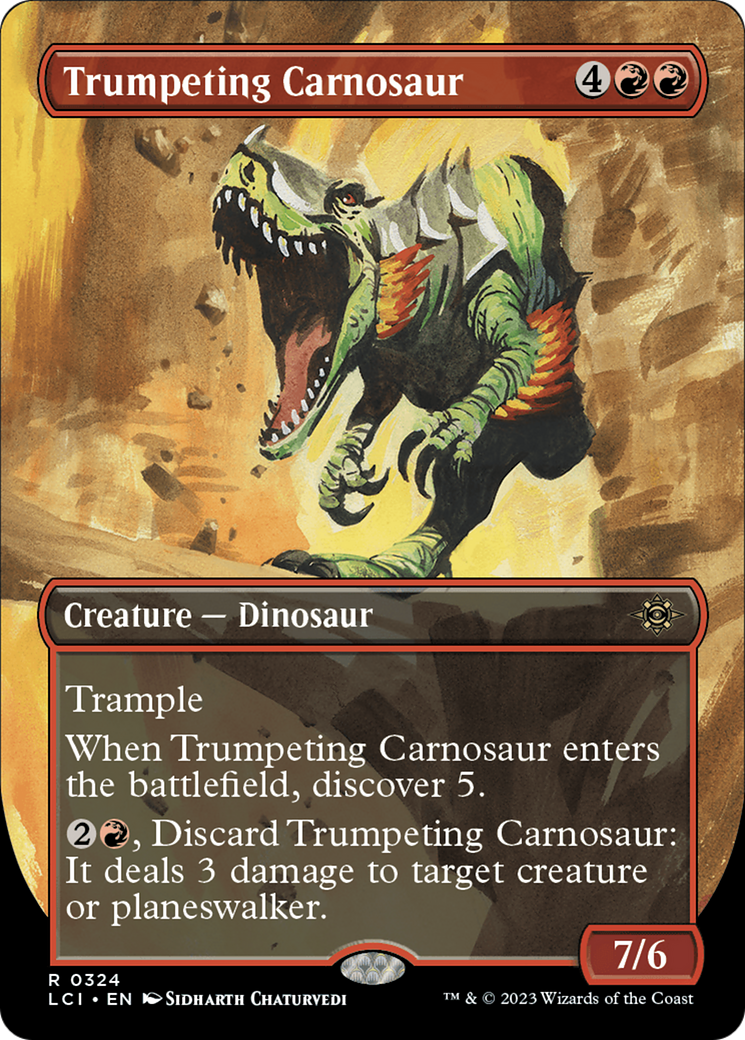 Trumpeting Carnosaur (Borderless) [The Lost Caverns of Ixalan] | Sanctuary Gaming