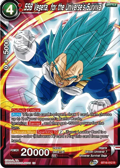 SSB Vegeta, for the Universe's Survival (BT16-012) [Realm of the Gods] | Sanctuary Gaming