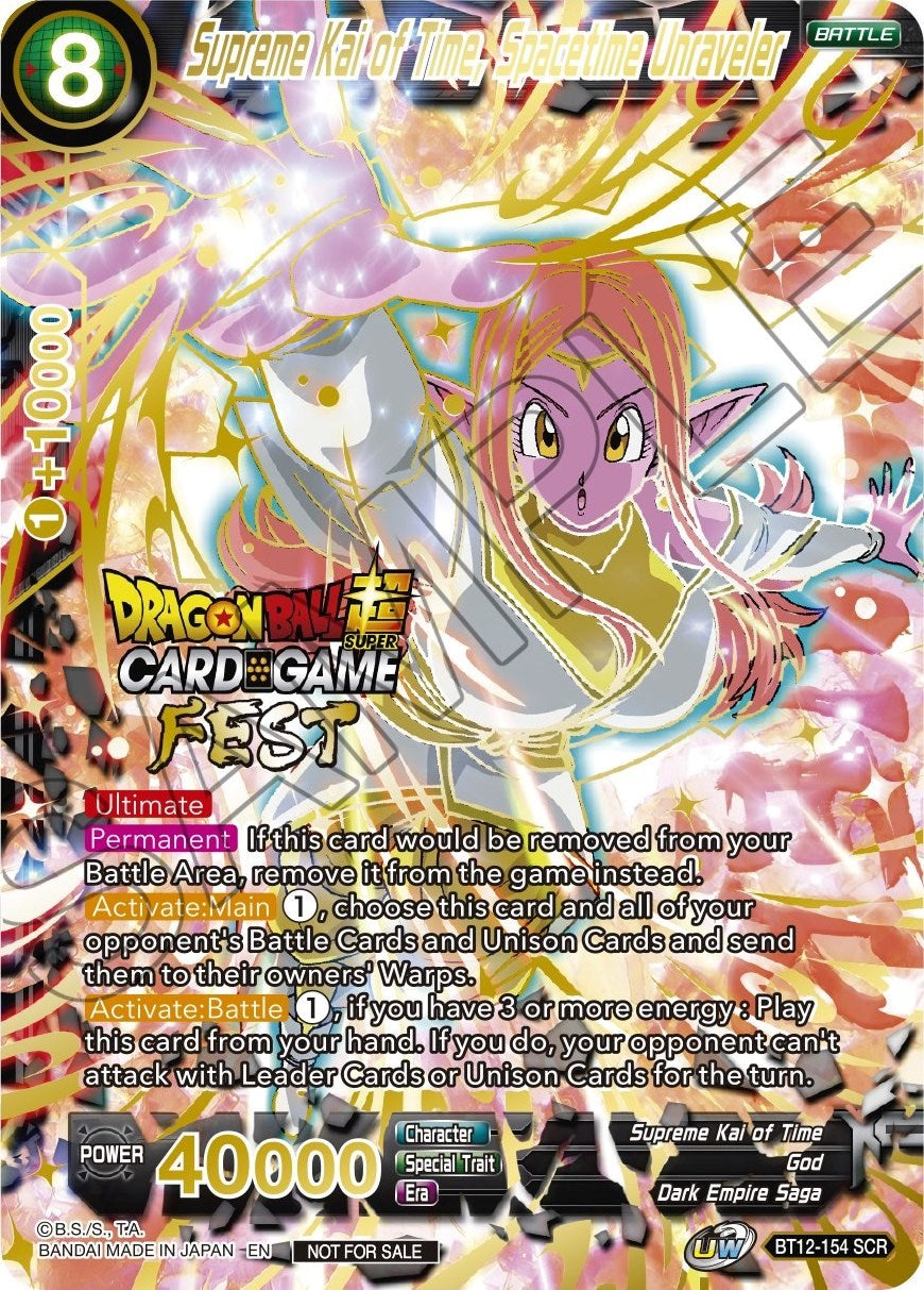Supreme Kai of Time, Spacetime Unraveler (Card Game Fest 2022 - Winner-Stamped) (BT12-154) [Tournament Promotion Cards] | Sanctuary Gaming