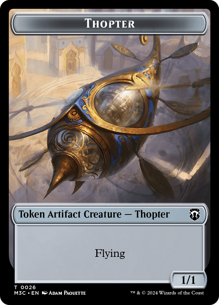 Aetherborn (Ripple Foil) // Thopter Double-Sided Token [Modern Horizons 3 Commander Tokens] | Sanctuary Gaming
