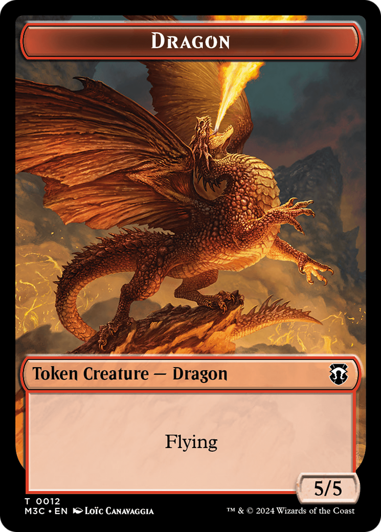 Dragon (Ripple Foil) // Treasure Double-Sided Token [Modern Horizons 3 Commander Tokens] | Sanctuary Gaming