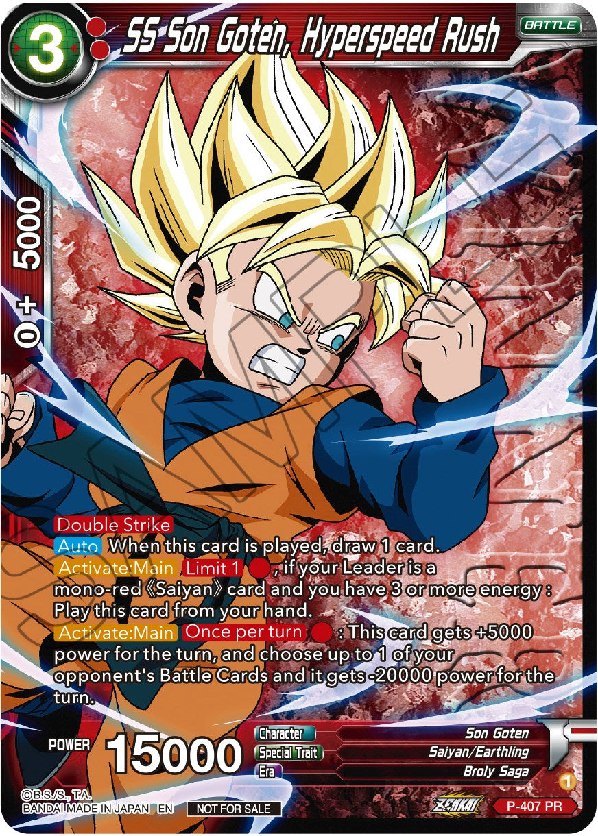 SS Son Goten, Hyperspeed Rush (Zenkai Series Tournament Pack Vol.1 Winner) (P-407) [Tournament Promotion Cards] | Sanctuary Gaming