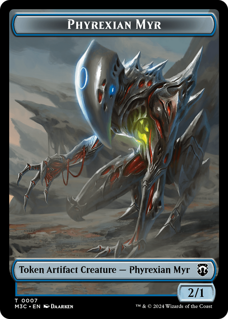 Phyrexian Myr (Ripple Foil) // Servo Double-Sided Token [Modern Horizons 3 Commander Tokens] | Sanctuary Gaming