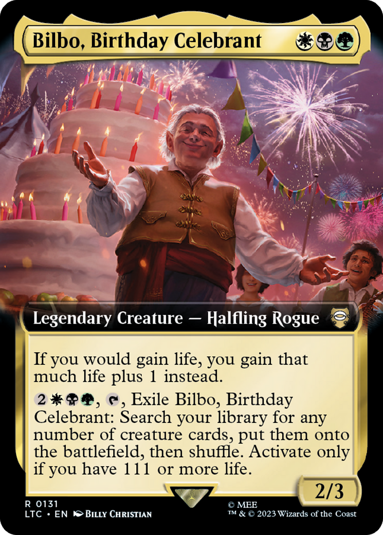 Bilbo, Birthday Celebrant (Extended Art) [The Lord of the Rings: Tales of Middle-Earth Commander] | Sanctuary Gaming
