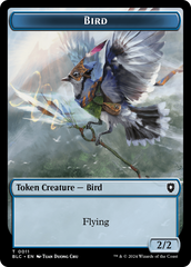 Bird (011) // Fish Double-Sided Token [Bloomburrow Commander Tokens] | Sanctuary Gaming