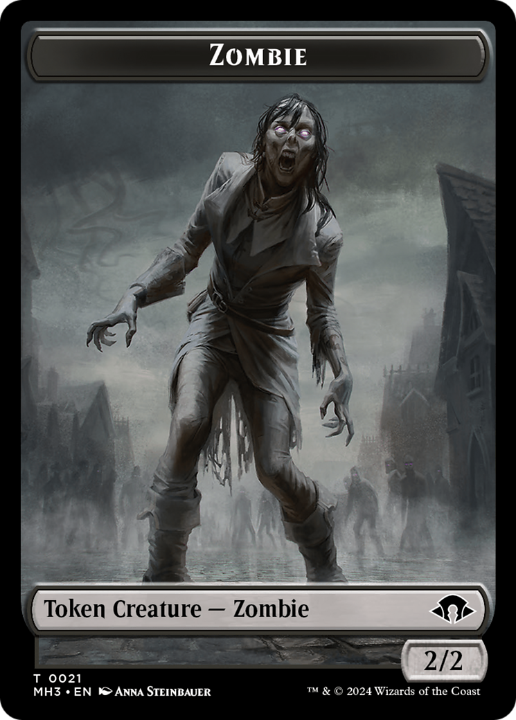 Zombie (Ripple Foil) // Insect (0027) Double-Sided Token [Modern Horizons 3 Tokens] | Sanctuary Gaming