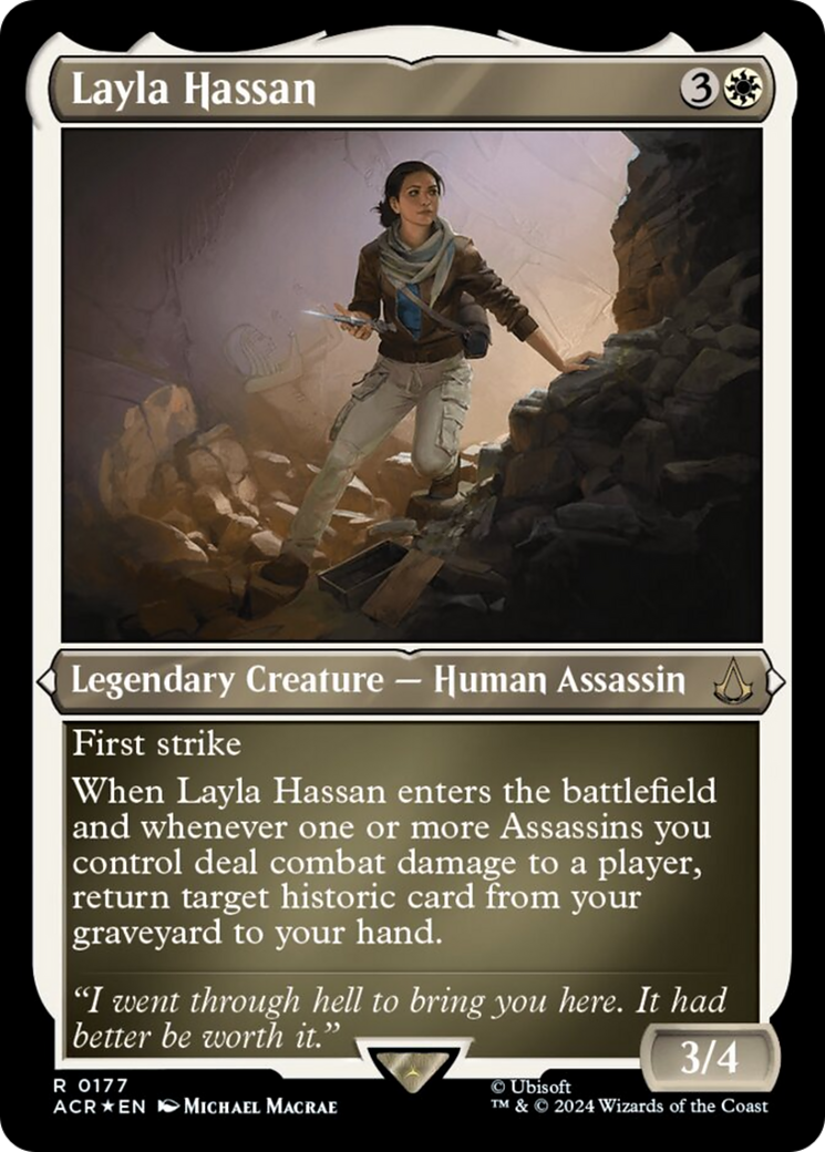 Layla Hassan (Foil Etched) [Assassin's Creed] | Sanctuary Gaming