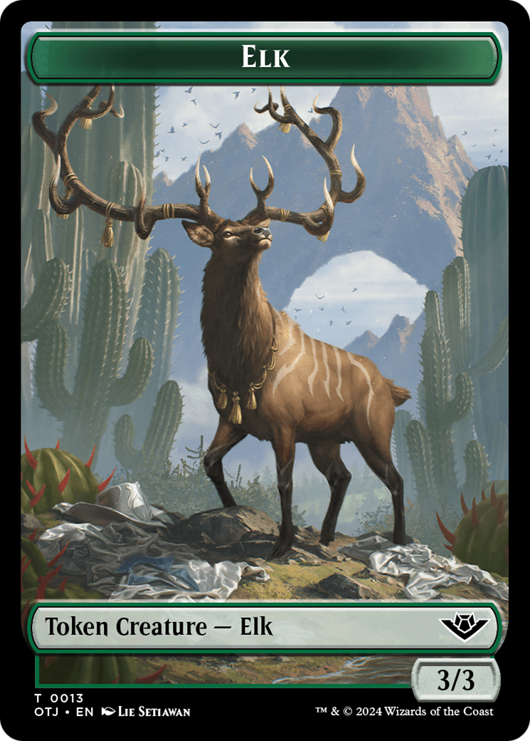 Mercenary // Elk Double-Sided Token [Outlaws of Thunder Junction Tokens] | Sanctuary Gaming