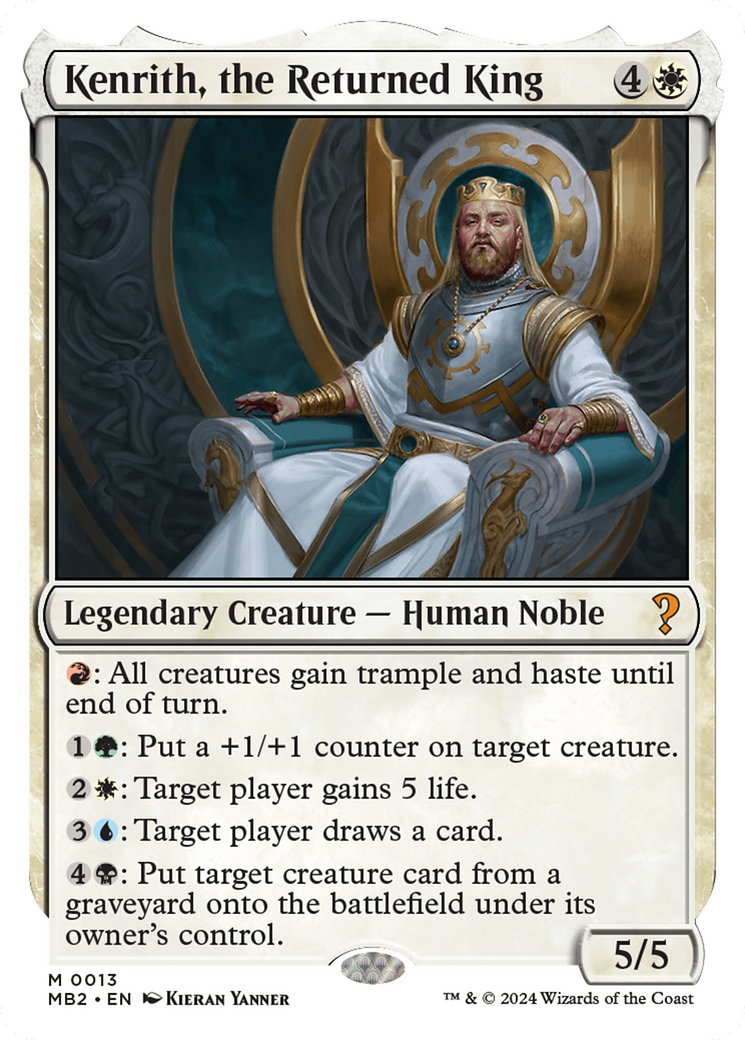 Kenrith, the Returned King (White Border) [Mystery Booster 2] | Sanctuary Gaming