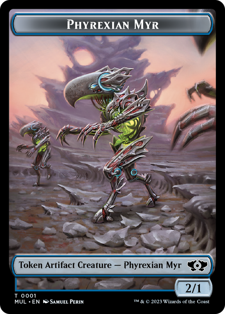 Phyrexian Myr // Knight Double-Sided Token [March of the Machine Tokens] | Sanctuary Gaming