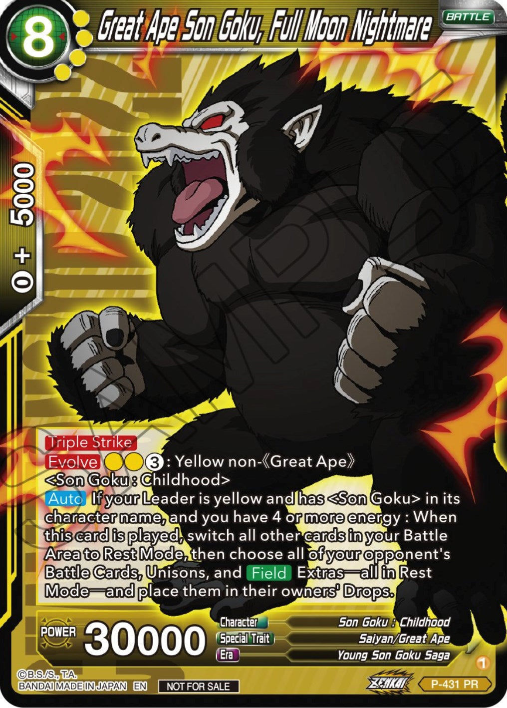 Great Ape Son Goku, Full Moon Nightmare (P-431) [Promotion Cards] | Sanctuary Gaming