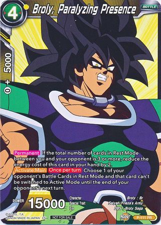 Broly, Paralyzing Presence (Broly Pack Vol. 3) (P-111) [Promotion Cards] | Sanctuary Gaming