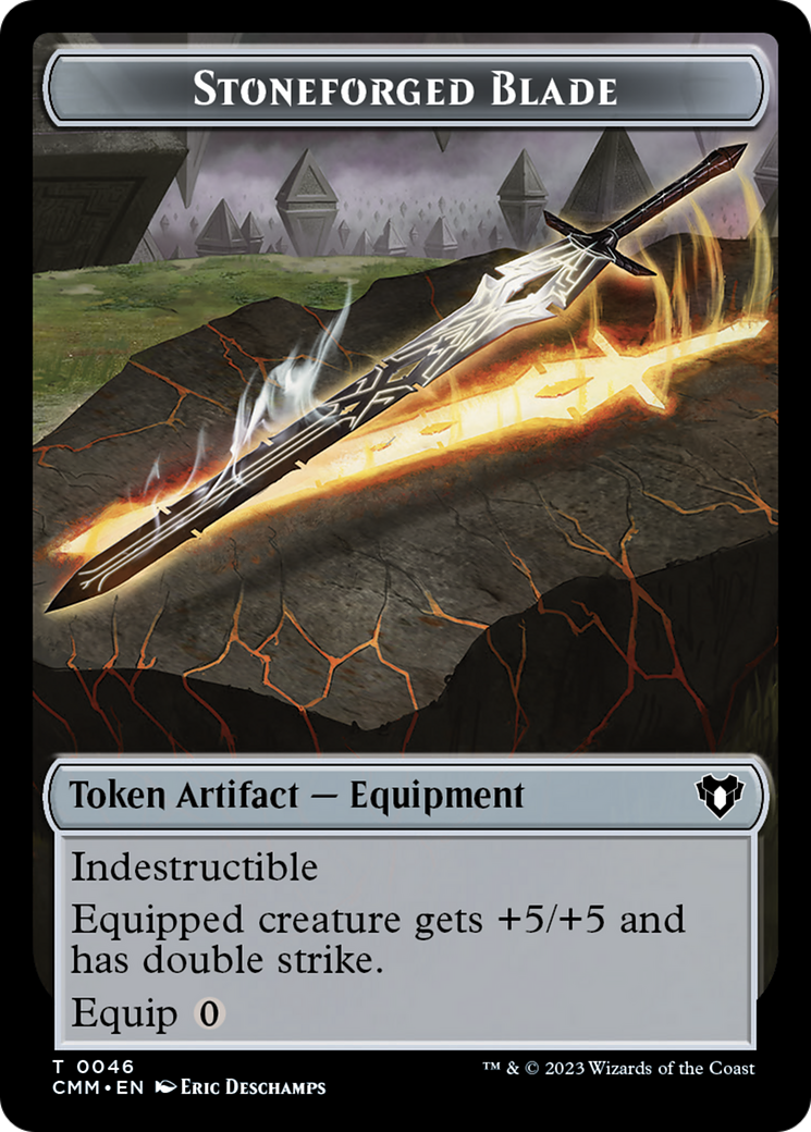 Servo // Stoneforged Blade Double-Sided Token [Commander Masters Tokens] | Sanctuary Gaming