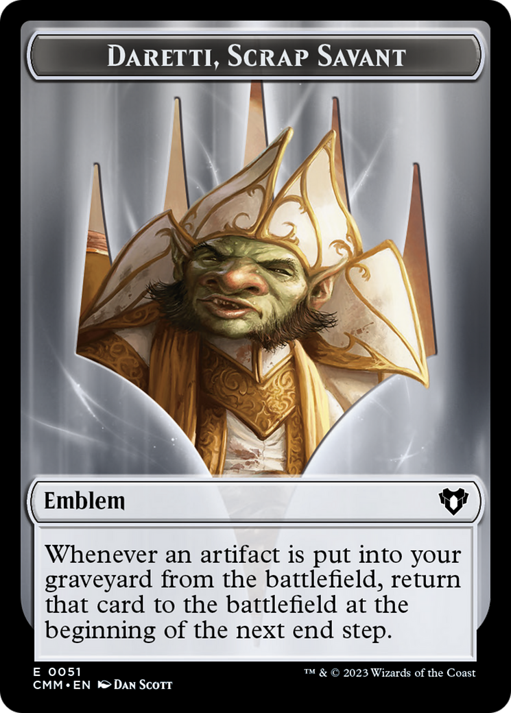 Soldier (0009) // Daretti, Scrap Savant Emblem Double-Sided Token [Commander Masters Tokens] | Sanctuary Gaming