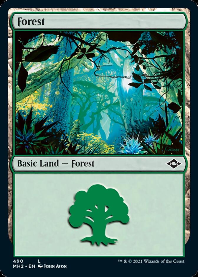 Forest (490) (Foil Etched) [Modern Horizons 2] | Sanctuary Gaming