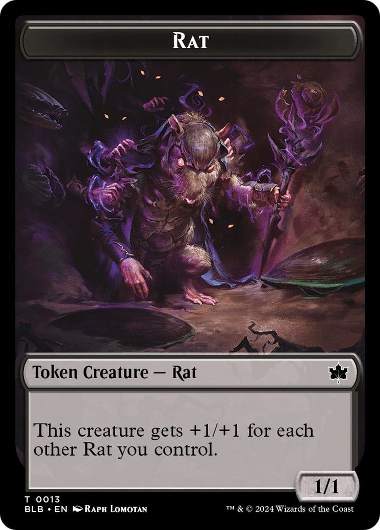 Rat // Splash Lasher Double-Sided Token [Bloomburrow Tokens] | Sanctuary Gaming