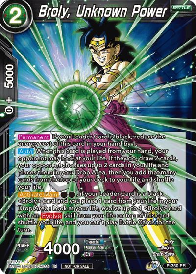 Broly, Unknown Power (P-350) [Tournament Promotion Cards] | Sanctuary Gaming