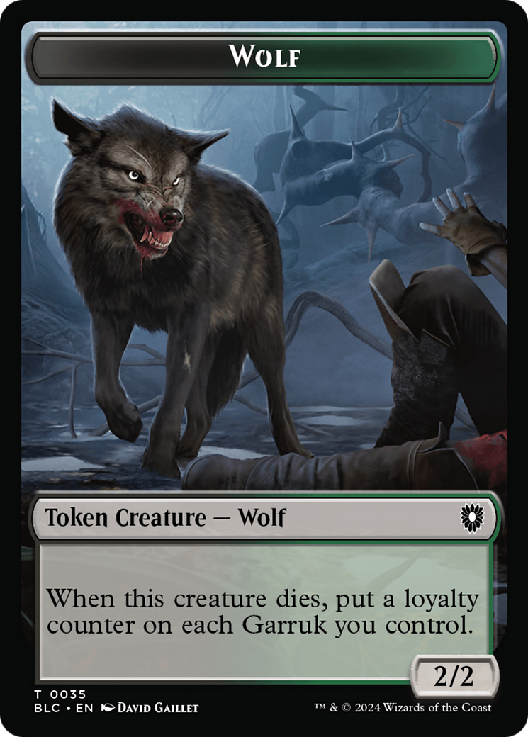 Human Soldier // Wolf (035) Double-Sided Token [Bloomburrow Commander Tokens] | Sanctuary Gaming